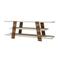 mueble tv flor crema nogal