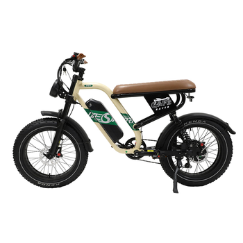 Bicicleta Eléctrica Onesport W66 Estilo Moto, Compatible Con Aplicación, Beige