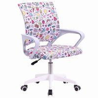 silla de escritorio juvenil vita emojis en color blanco con tapizado emojis
