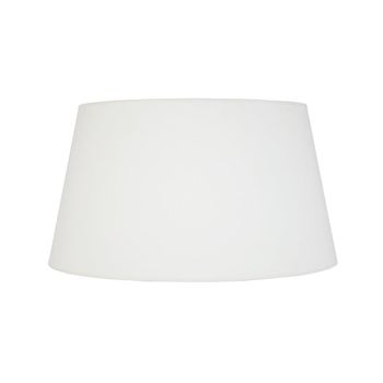 Pantalla tambor de lámpara tela blanco