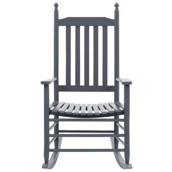 Mecedora Con Asiento Curvo Madera De Álamo Gris Cfw144738