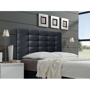 Cabecero Cama Montana Largo Tapizado Polipiel Primera Calidad Largo Negro 150x125 Cm