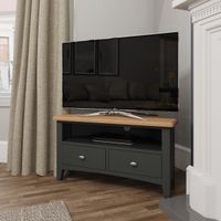 arlia oak and grey corner tv unit