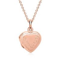 cadena con medallon corazon plata 925 oro rosa
