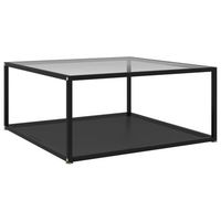 mesa de centro vidrio templado transparente y negro 80x80x35 cm vidaxl