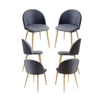 pack 6 sillas vint tela de tela 77503843 cm - gris claro