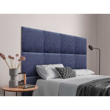 Dhome Cabecero Tapizado Compuesto De Paneles Autoadhesivos Intercambiables Serie Luxury Edition Cama Lujo Dormitorio (silver Marine, 180cm)
