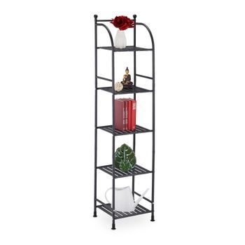 Estantería Estrecha De Suelo Con 5 Estantes - Black - 10x52.5x31cm