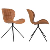 sillones de diseno en polipiel marron - 2 unidades