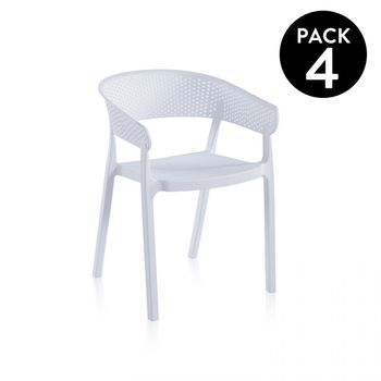 Pack 4 Sillas De Exterior 54x50,5 Cm Diza Blanco 54 X 73,5 X 50,5 Cm