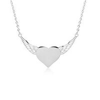 cadena corazon alado de acero inoxidable