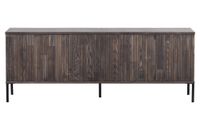 mueble tv de madera de fresno con marco negro
