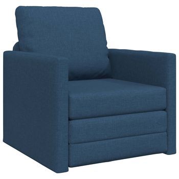 Sofá Cama Azul 74 X 77 X 81 Cm Tela Vidaxl