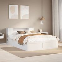 cama de matrimonio  cama de adulto  estructura de cama sin colchon madera de pino blanco 135x190 cm cfw339449