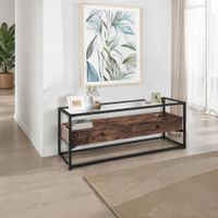 mueble bajo estilo industrial para tv 1215x415x505 cm madera oscura