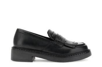 mocasines de piel con flecos black