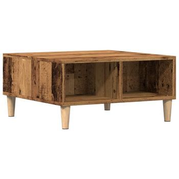 Mesa De Centro，mesa Auxiliar，mesita De Centro Madera De Ingeniería Envejecida 60x60x30 Cm