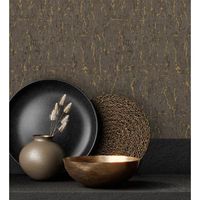 papel pintado vinilico lavable texturizado con inserciones en relieve color metalizado - murat 676308 de gaulan - rollo de 10 m x 106 m