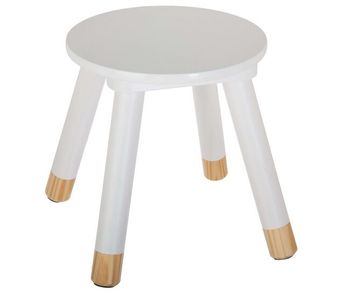 Taburete infantil madera blanco 26x24x24cm