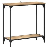mesa consola  mesa de entrada con estante roble artisan 75 x 305 x 75 cm