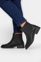 botines negros chelsea con paneles elasticos en ancho especial