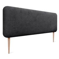dhome cabecero tapizado liso redondeado tela con patas para pared acusticos cabeceros absorbentes cabezal cama dormitorio negro 145cm