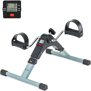 PINNERS Pedales Estáticos Ejercicio para Personas Mayores - Bicicleta Estática Portátil con Pantalla LCD
