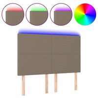 cabecero con luces led tela gris taupe 144x5x118128 cm vidaxl