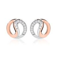 pendientes bicolor de plata 925