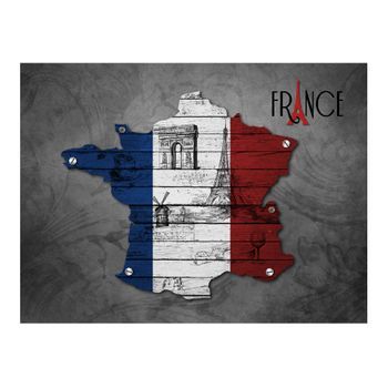 Papel Pintado 3d - Francia (símbolos) (250x193 Cm)