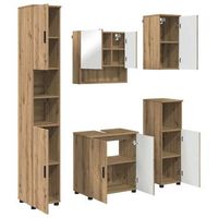 juego de muebles de bano 5 uds roble artisan 61 x 35 x 64 cm vidaxl