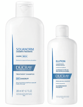 Ducray Squanorm Champú Anti-Caspa Seca 200 ml +  Regalo Elucion Champú 100 ml