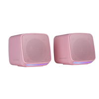 altavoces 20 mars gaming msprop rosa 10w usb  jack control de volumen rgb