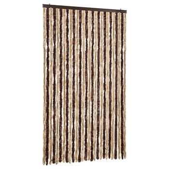 Cortina Mosquitera Chenilla Beige Y Marrón 118x220 Cm Vidaxl