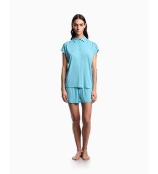 Emporio Armani para mujer. EW002964_AF19024 Pijama Essential Studs azul (XL), Homewear, Viscosa, Manga corta, Turquesa