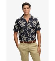 superdry para hombre m4011128a camisa hawaiian marino xl casual modal manga corta
