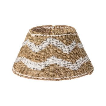 Base De Árbol De Navidad De Algas Marinas ⌀ 43 Cm Redondo Accesorios Hechos A Mano Natural Con Blanco Hiver