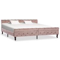 estructura de cama sin colchon terciopelo rosa 200x200 cm vidaxl