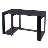 mesa escritorio de oficina para ordenador 120x60x76cm en mdf negro y azul 040001451