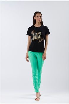 camiseta de cuello redondo con estampado de bolso black