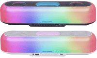 barra de sonido bluetooth mars gaming msborbw blanco 20w iluminacion rgb 360 bt aux fm tf bat 6h