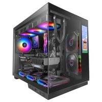 mars gaming mc-mirage caja gaming atx pantalla lcd ips 72 personalizable vidrio templado frontal y lateral continuo estructura de doble camara soporte para refrigeracion liquida hasta 360mm