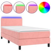 cama tapizada 203x90x88 cm espuma - rosa