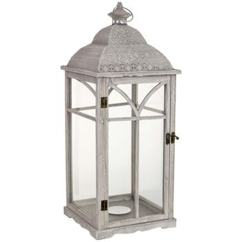 Farol de madera 30x30x74.5h cm