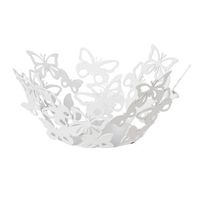 centro de mesa pequeno farfalloso o31 cm en marmol blanco hierro perforado diseno moderno con mariposas elegante decoracion de mesa made in italy