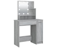 tocador - tocador de maquillaje - mesa de tocador con led gris sonoma 865x35x136 cm