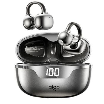 Aigo CJ339 Auriculares de oídos inalámbricos Bluetooth 6.0, conductor de 10 mm de gran tamaño, sonido envolvente espacia