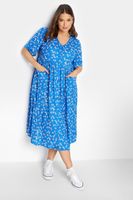 limited collection vestido azul de flores con bolsillos mujer curvy y tallas grandes yours