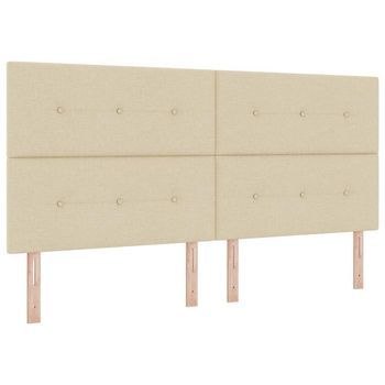 Cama Box Spring Led Con Cabecera Crema 200 X 200 Cm Tela Vidaxl