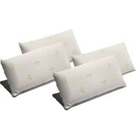 pack 4 almohadas viscoelastica soja 135 cm firmeza media ergonomicas adaptables a cabeza y cuello